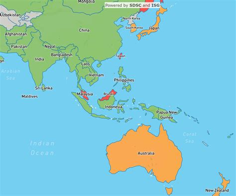 Japan And Australia Map - Arlana Nannette