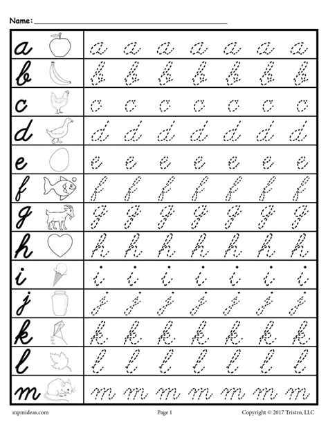 FREE Cursive Lowercase Letter Tracing Worksheets! – SupplyMe