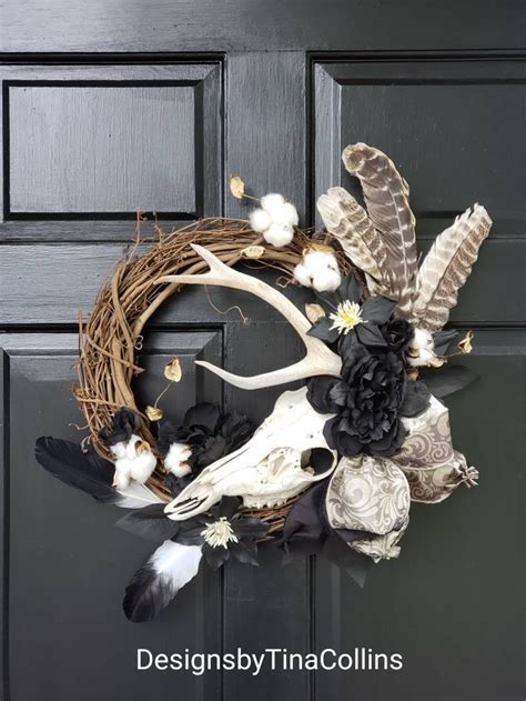 Antler Wreath-deer Antler Wreath-halloween Wreath-gothic - Etsy