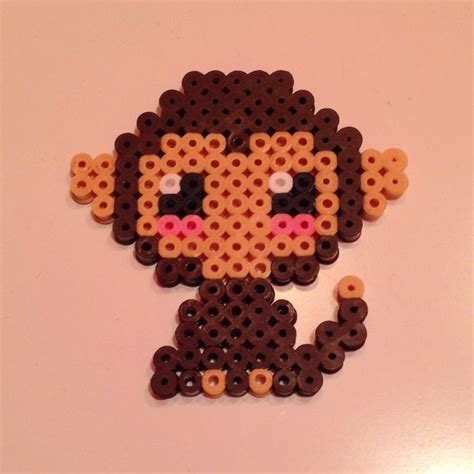 Cute Monkey | Hama beads patterns, Perler bead art, Easy perler bead ...