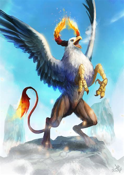 Fire Griffon by Enigmasystem.deviantart.com on @DeviantArt Creature ...