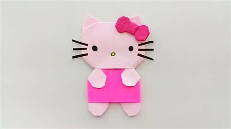 Origami hello kitty / พับกระดาษ แมวเฮลโล คิตตี้ ハローキティ | งานฝีมือ, ศิลปะการพับกระดาษ