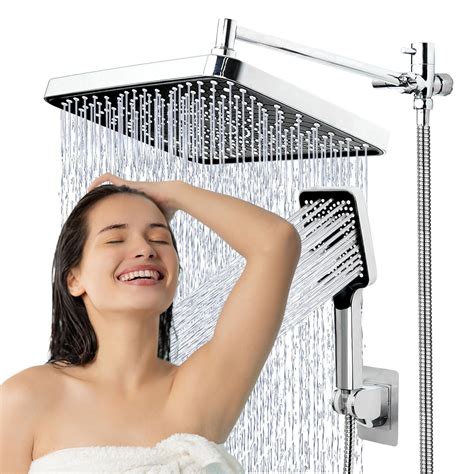 Ashwanth 14 Inch Rain Shower Head with High Pressure Handheld Spray, Rainfall Shower Head with ...