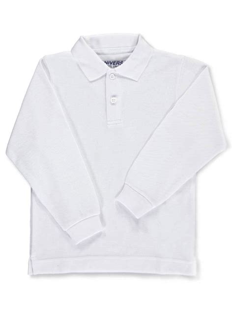 Universal School Uniforms Girls Universal Unisex L/S Pique Polo - white, 3t