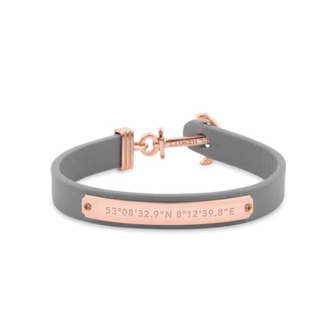 Paul Hewitt Lady’s Anchor Bracelet Signum Rose Gold Leather Grey - John Rattigan Jewellers Wexford