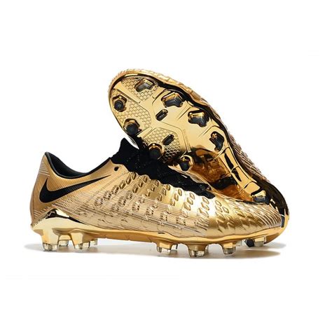 Nike Hypervenom Phantom III FG Soccer Shoes - Gold Black