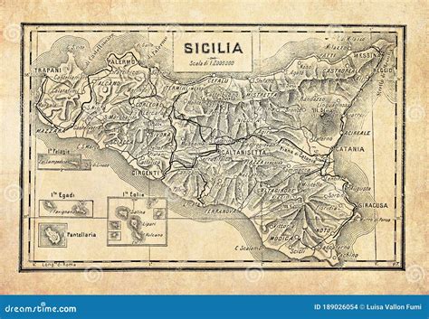 Ancient Map of Sicily Island Stock Illustration - Illustration of geographical, history: 189026054