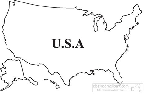 Country Maps Clipart- united-states-outline-map-clipart-2 - Classroom ...