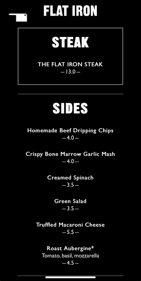 Flat Iron – Shoreditch London's full menu online