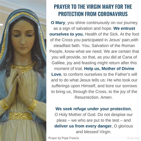 Pope Francis' Prayer to Mary for Protection from Coronavirus - Diocese ...