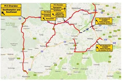 M3 weekend closure: Diversion routes explained ahead of Woodlands Lane ...