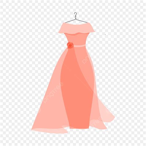 Bridal Gown Clipart Vector, Salmon Color Wedding Dress Bridal Gown ...