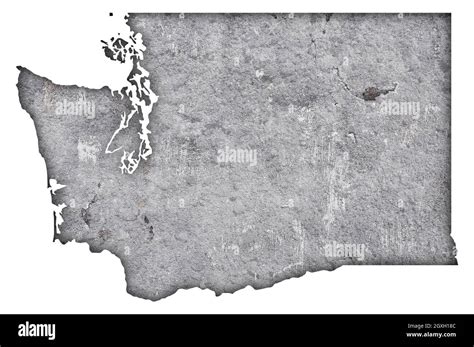 Map of Washington on weathered concrete Stock Photo - Alamy