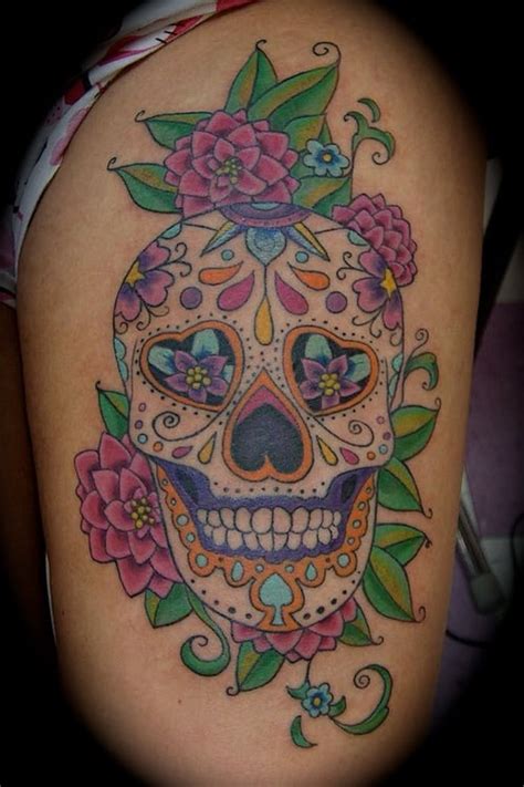 33 Crazily Gorgeous Sugar Skull Tattoos