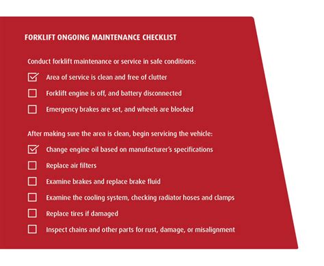 Forklift Pre-Operation and Maintenance Checklist | Printable Checklist