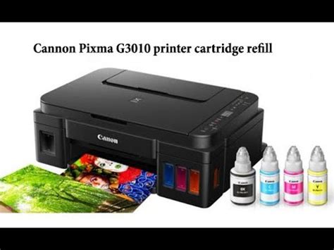 Cannon Pixma G3010 Ink refill - YouTube