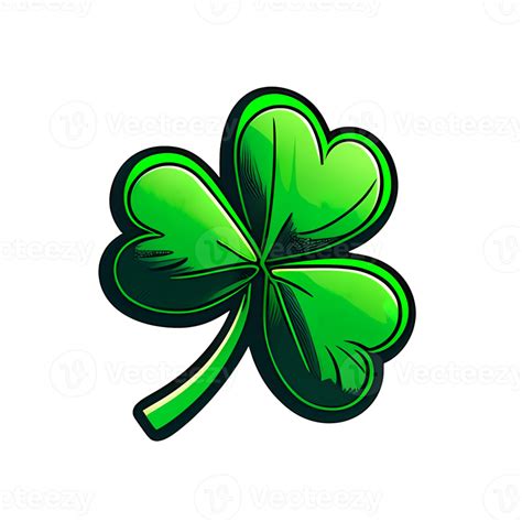 Green clover leaf, a symbol of St. Patrick's Day sticker 18873992 PNG