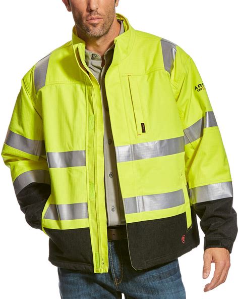 Ariat Men's Yellow FR HI-VIS Waterproof Jacket | Waterproof jacket ...