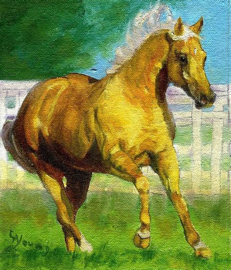 Palomino Quarter Horse Painting by Olde Time Mercantile