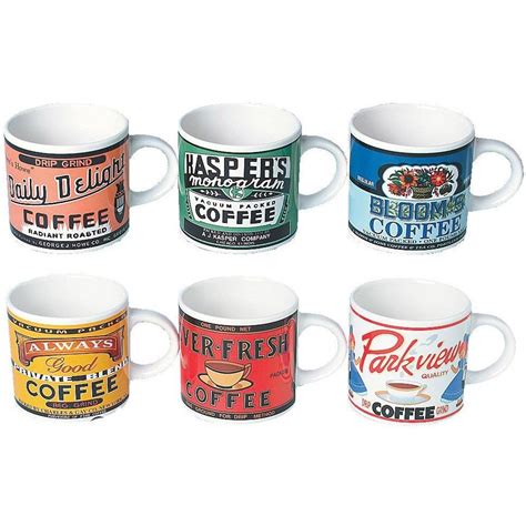 Retro Coffee Mugs (set of 6) | Vintage coffee, Mugs, Mugs set