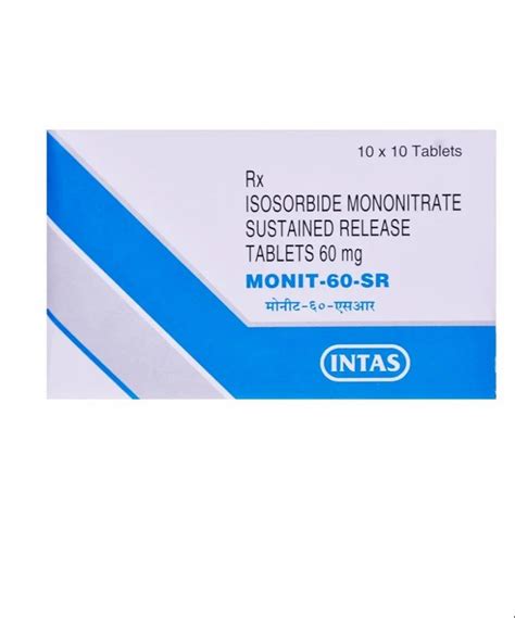 Isosorbide-5-Mononitrate 60 mg (Sustained Release) Tablets at Rs 64 ...