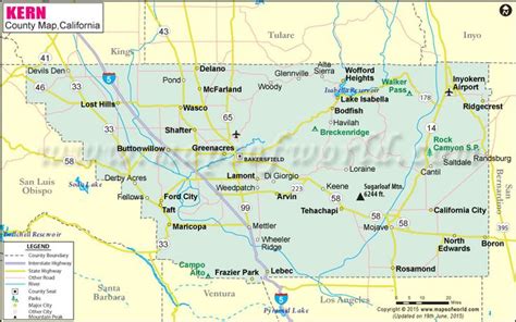 Kern County Map | Kern county, County map, Kern county california