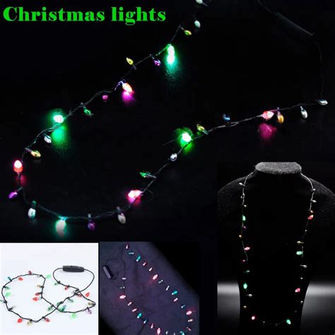 1 Pcs Mini Flashing Light up Blinking Christmas Lights Costume Necklace 8 LED Bulbs FP8 DC11-in ...