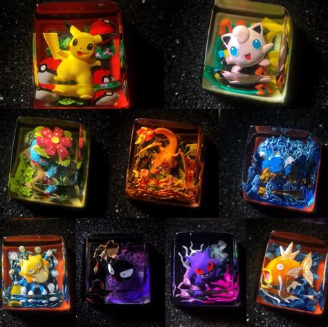 Genuine Pokemon Resin Keycaps Pikachu Charizard Eevee DIY Keycaps AL1107 - Pokemon Keycap