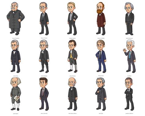 Cartoon US Presidents Clipart Vector Graphics Bundle - FriendlyStock