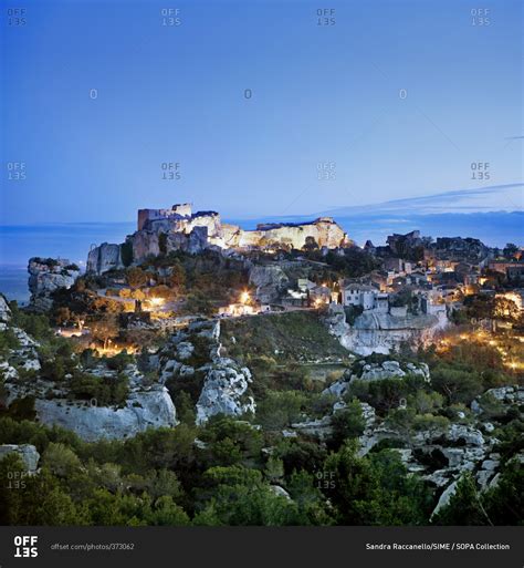 The medieval castle of Les Baux-de-Provence stock photo - OFFSET