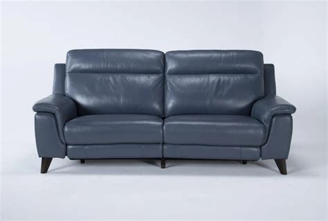 Navy Leather Recliner Couch - Odditieszone