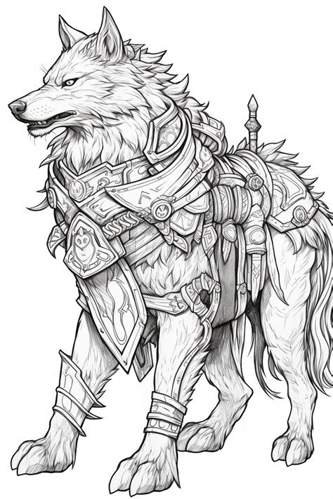 Premium AI Image | a drawing of a wolf with armor on its back generative ai