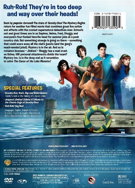 Rear Cover Art For Scooby Doo! Curse of the Lake Monster – ScoobyFan.net