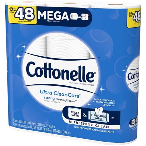 Cottonelle Ultra CleanCare Mega Roll Toilet Paper Bath Tissue (12 each) from Star Market - Instacart