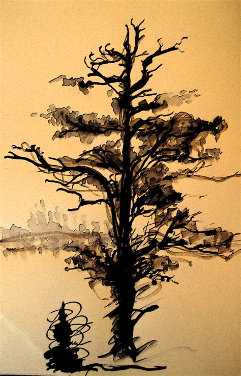 Ink Tree Drawing at GetDrawings | Free download