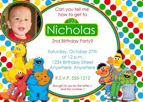 Free Printable Sesame Street Birthday Invitations | FREE Invitation ...