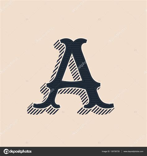 Letter A logo in vintage western style with lines shadows. Stock Vector Image by ©kaer_dstock ...