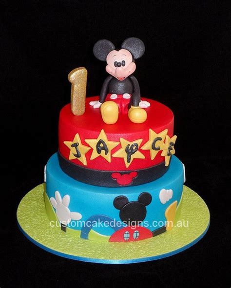 Mickey Mouse 1st Birthday Cake - Decorated Cake by Custom - CakesDecor