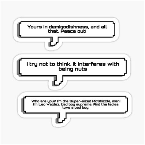 "Leo Valdez Quotes Sticker Pack" Sticker for Sale by Isabella015 ...