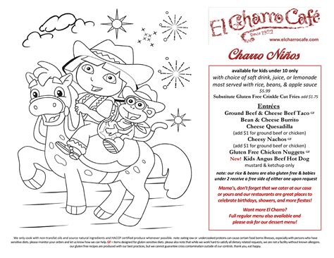 El Charro Cafe Menu, Menu for El Charro Cafe, Catalina Foothills ...