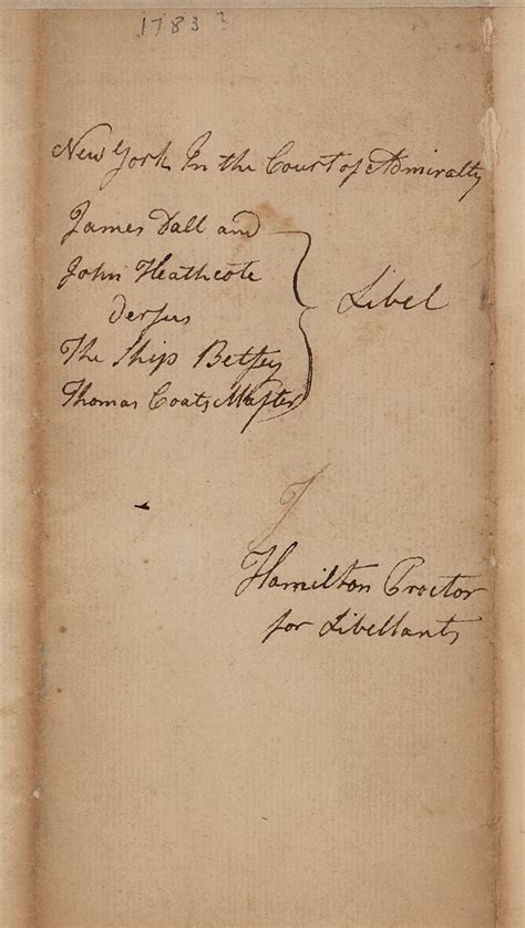 Alexander Hamilton Twice-Signed Autograph Document on Shipwreck