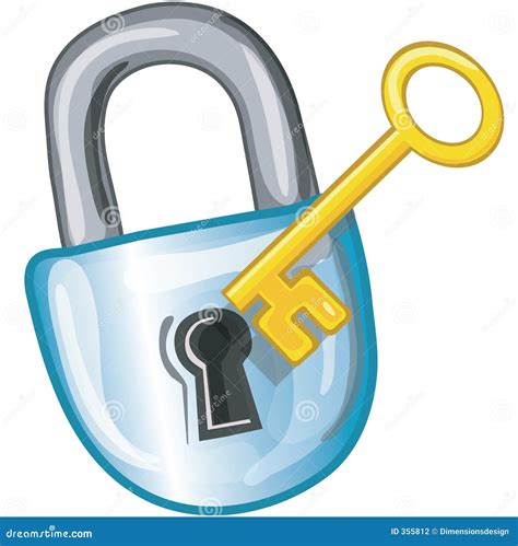 Lock and Key icon stock vector. Illustration of clip, mail - 355812