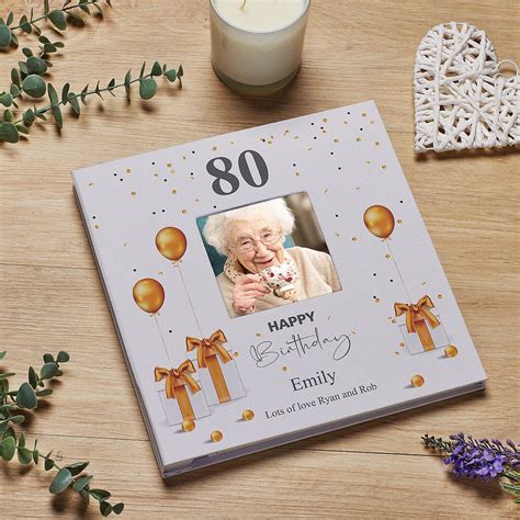 Personalised 80th Birthday Photo Album Linen Cover With Gold Balloons - Etsy