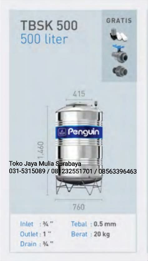 Tandon Penguin Stainless Steel | kranairsurabaya