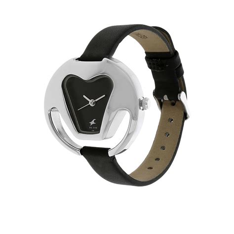 Buy Fastrack Black Dial Black Leather Strap Watch Online