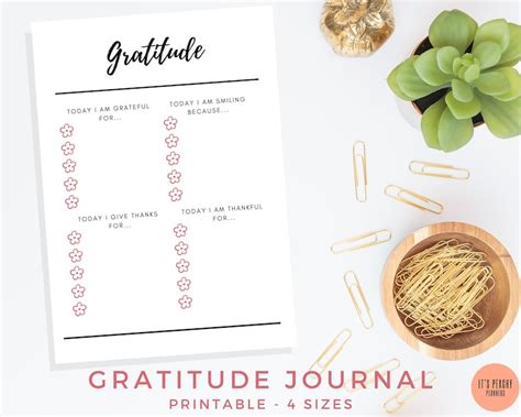 Gratitude Journal Printable Daily Gratitude Journal Template | Etsy