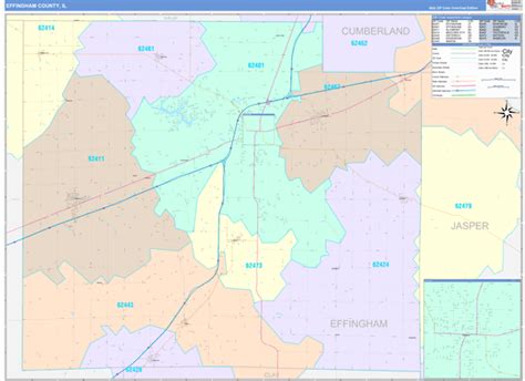 Effingham County, IL Wall Map Color Cast Style by MarketMAPS - MapSales