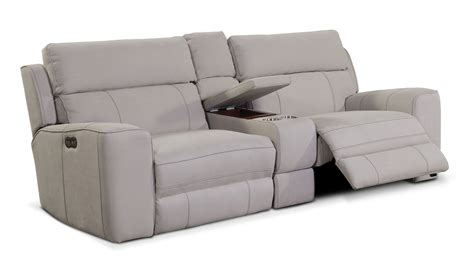 Newport 3-Piece Power Reclining Sofa with Console - Light Gray | American Signature Furniture