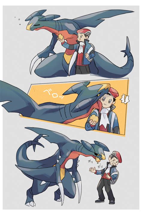 lucas and garchomp (pokemon and 2 more) drawn by nigiri_(ngr24) | Danbooru