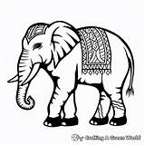 Tribal Elephant Coloring Pages  Free & Printable sketch template